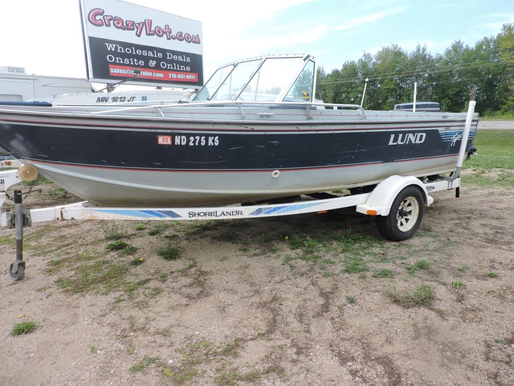 1991 Lund Tyee 1850 with shorelander trailer 