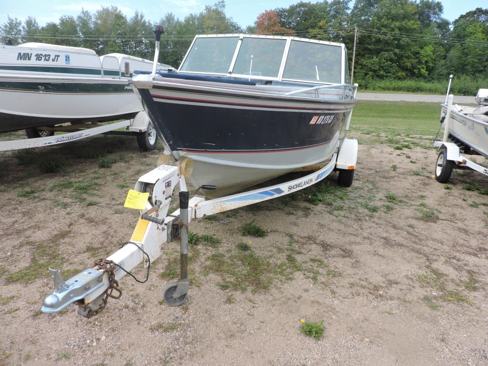 1991 Lund Tyee 1850 with shorelander trailer 